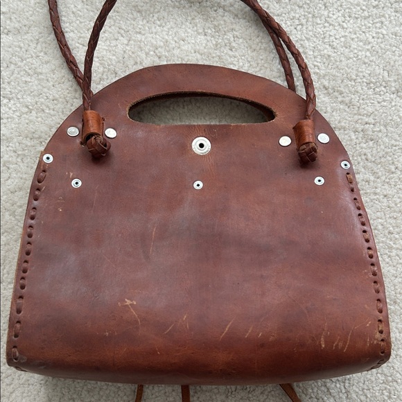 Handmade Tan Leather Mini Bag - Picture 4 of 6